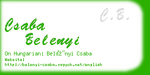 csaba belenyi business card